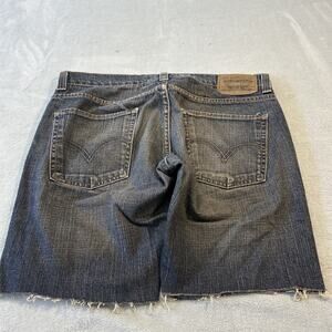 Y2k 2000s Levis Baggy Shorts Mens 32x9 Jhorts Raw Hems Loose Relaxed Fray